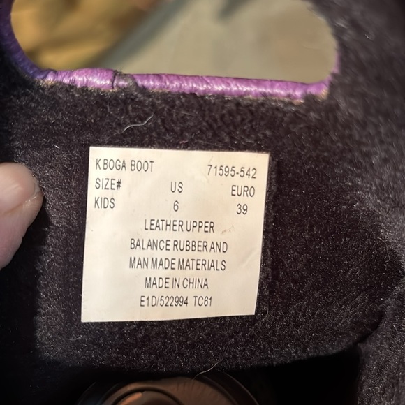 Bogs Boga Purple Green Suede Leather Fleece Lined Waterproof Winter Boots Size 6 - Picture 9 of 9